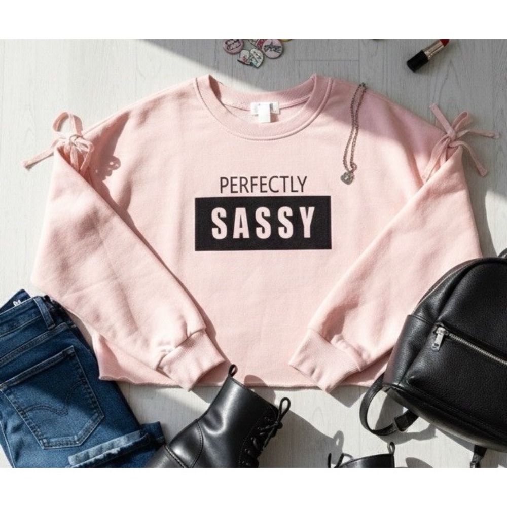 Lili Sport Pink "Sassy" Sweatshirt Size M Balletcore Cozy‎ Athleisure Soft Girl
